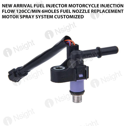 New Arrival Fuel Injector Motorcycle Injection Flow 120cc/min 6holes Fuel Nozzle Replacement Motor Spray System Customized