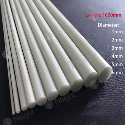 20pcs 1000mm High-Quality,Strong Resilient White Fiberglass Rod For Tent Support Agricultural Planting Protection 1mm-6mm