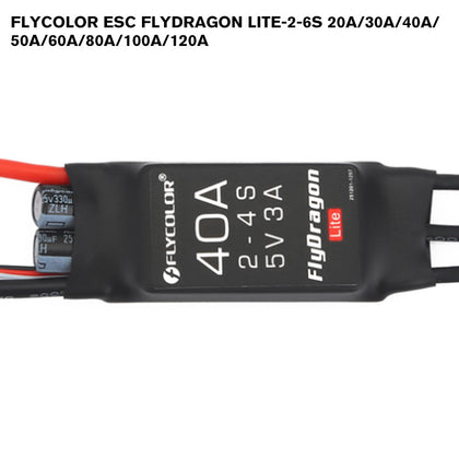 FLYCOLOR ESC FlyDragon Lite-2-6S 20A/30A/40A/50A/60A/80A/100A/120A