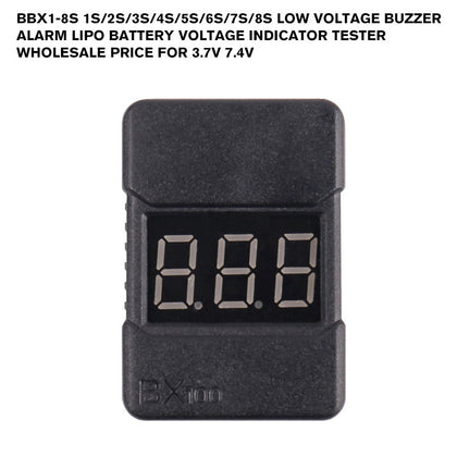 bbx1-8s 1S/2s/3s/4s/5s/6s/7s/8s Low Voltage Buzzer Alarm Lipo Battery Voltage Indicator Tester Wholesale Price for 3.7v 7.4v