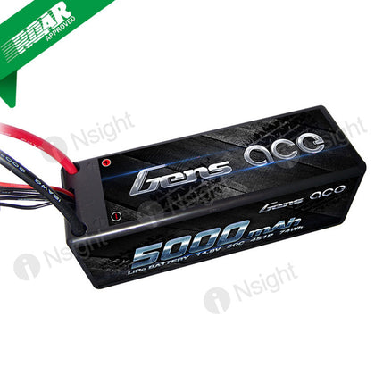 Gens Ace 5000mAh 4s 50C 14.8V HardCase Lipo Battery 14# With Deans Plug