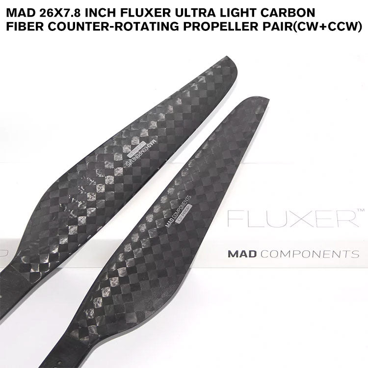 26x7.8 Inch FLUXER Ultra Light Carbon Fiber Counter-Rotating Propeller Pair(CW+CCW)
