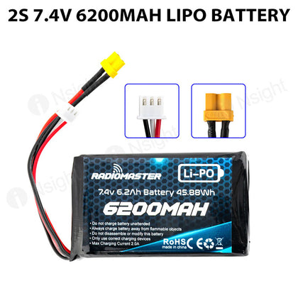 2S 7.4V 6200mAh Lipo Battery