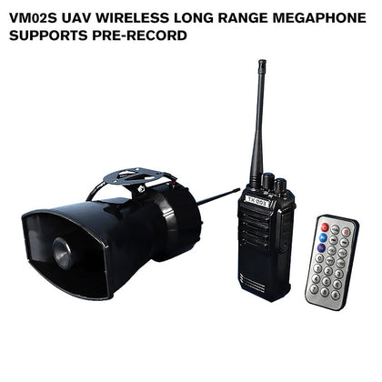 VM02S UAV Wireless Long Range Megaphone Supports Pre-record