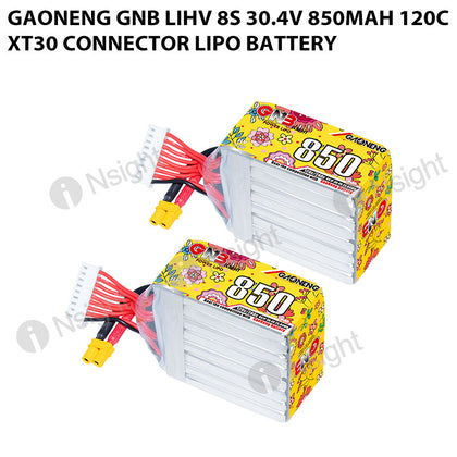 GAONENG GNB LiHV 8S 30.4V 850mAh 120C XT30 Connector LiPo Battery