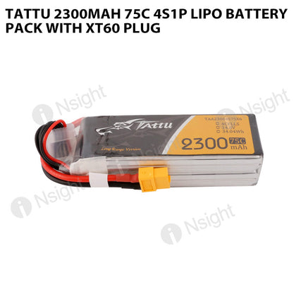 Tattu 2300mAh 75C 4S1P Lipo Battery Pack With XT60 Plug