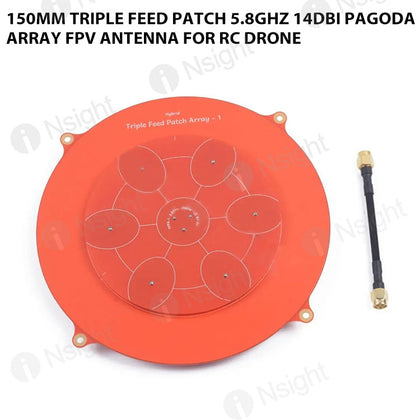 150mm Triple Feed Patch 5.8GHz 14dBi Pagoda Array FPV Antenna for RC Drone