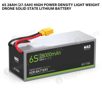 6S 28Ah (27.5Ah) High Power Density Light Weight Drone Solid State Lithium Battery