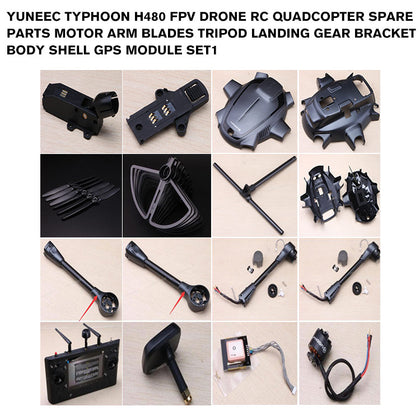 YUNEEC Typhoon H480 FPV Drone RC Quadcopter spare parts motor arm blades Tripod landing gear bracket body shell GPS module set1
