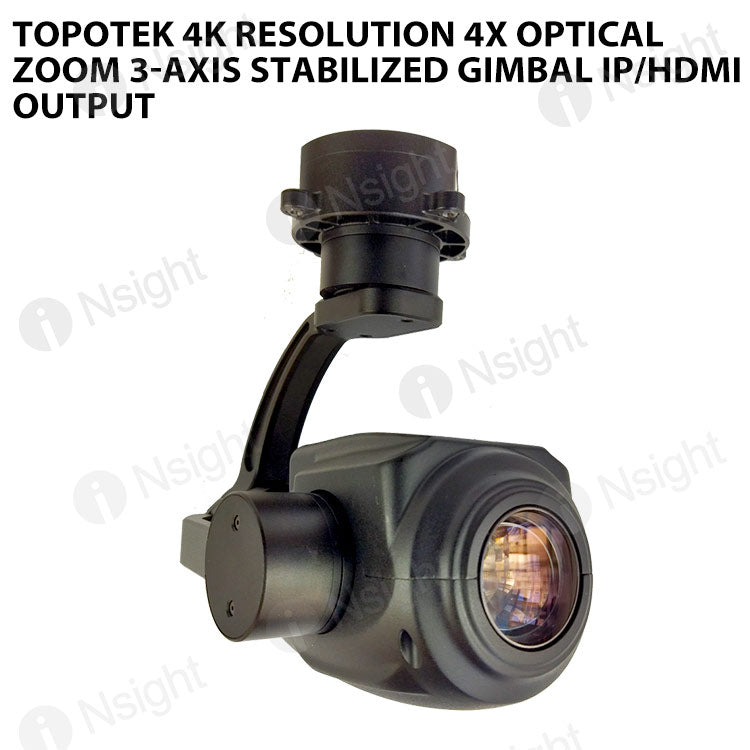 Topotek 4K Resolution 4x Optical Zoom 3-Axis Stabilized Gimbal IP/HDMI output