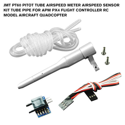 JMT PT60 Pitot Tube Airspeed Meter Airspeed Sensor Kit Tube Pipe for APM PX4 Flight Controller RC Model Aircraft Quadcopter