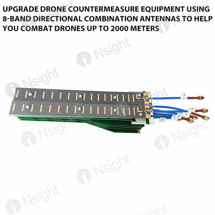Upgrade drone countermeasure equipment using 8-band directional combination antennas to help you combat drones up to 2000 meters