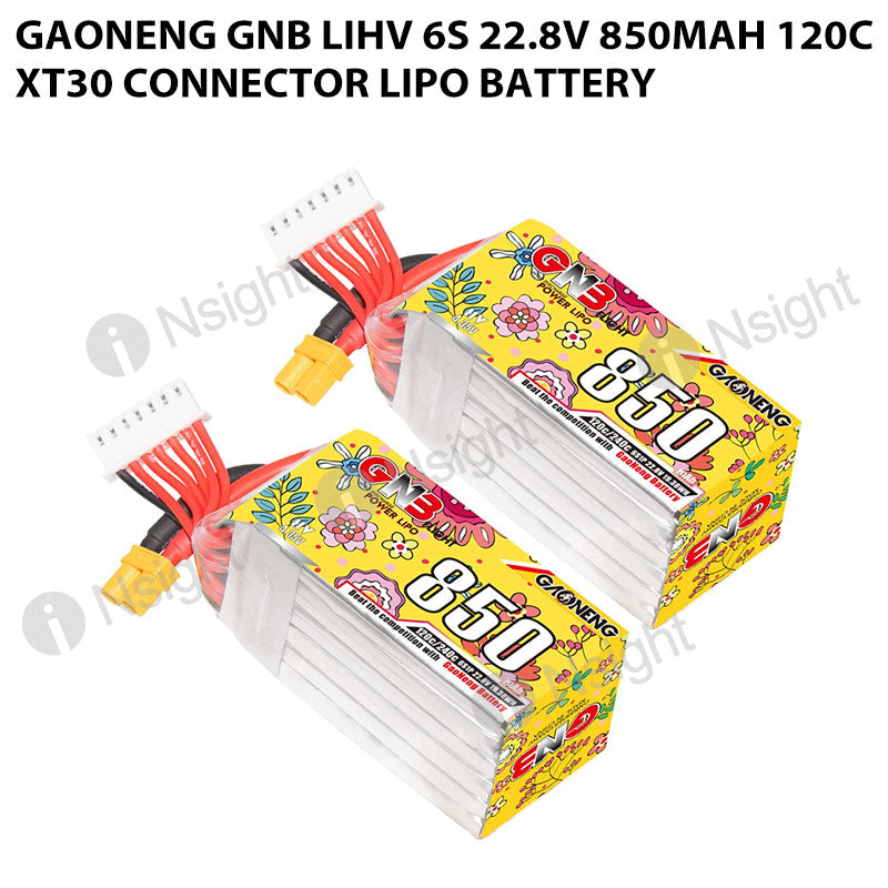 GAONENG GNB LiHV 6S 22.8V 850mAh 120C XT30 Connector LiPo Battery