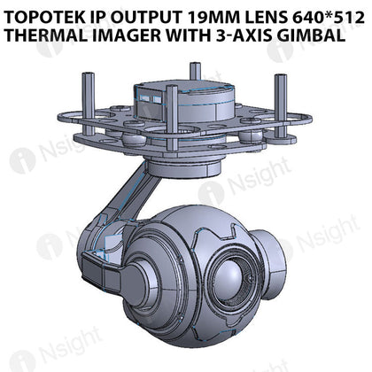 Topotek IP Output 19mm Lens 640*512 Thermal Imager with 3-Axis Gimbal