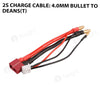 2S Charge Cable: 4.0mm Bullet To Deans(T)