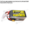 Tattu 650mAh 6s 95C 22.2V R-Line Lipo Battery Pack With XT30 Plug