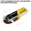 Tattu 3200mAh 4S 45C 14.8v Lipo Battery Pack With XT60 Plug