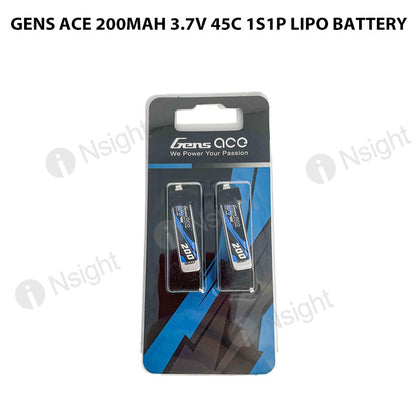 Gens Ace 200mAh 3.7V 45C 1S1P Lipo Battery