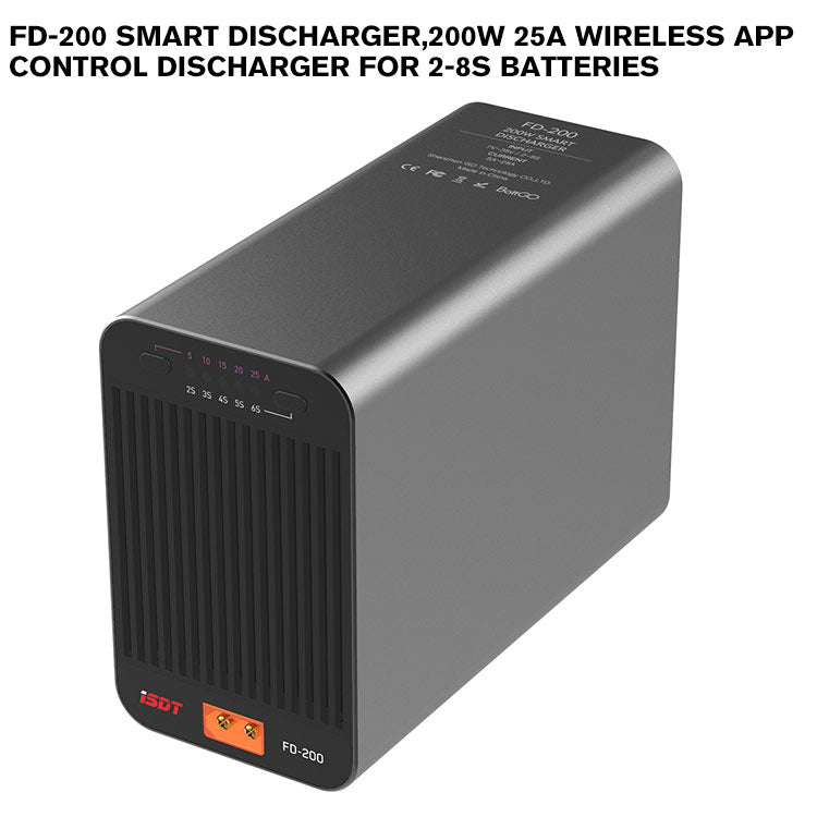 FD-200 Smart Discharger,200W 25A Wireless APP Control Discharger for 2-8S Batteries