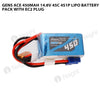 Gens Ace 450mAh 4S 45C 14.8V Lipo Battery Pack With EC2 Plug