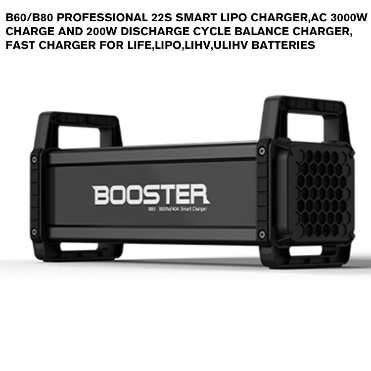 B60/B80 Professional 22S smart Lipo Charger,AC 3000W Charge and 200W Discharge Cycle Balance Charger,Fast Charger for LiFe,LiPo,LiHv,ULiHv Batteries