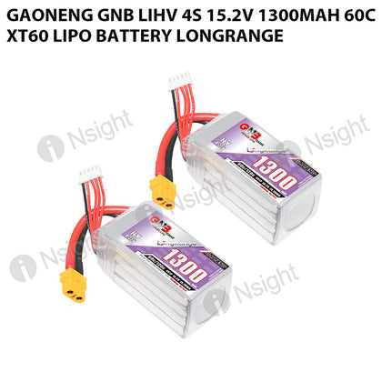 GAONENG GNB LiHV 4S 15.2V 1300mAh 60C XT60 LiPo Battery LongRange