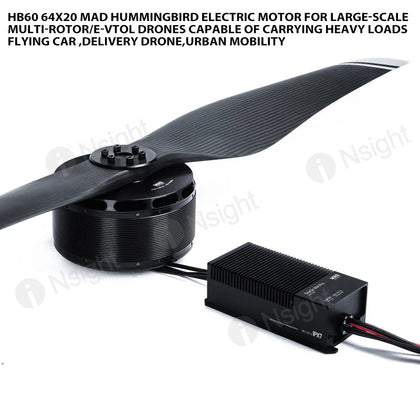 HB60 64X20 MAD Hummingbird electric motor for large-scale multi-rotor/e-VTOL drones capable of carrying heavy loads flying car ,delivery drone,urban mobility