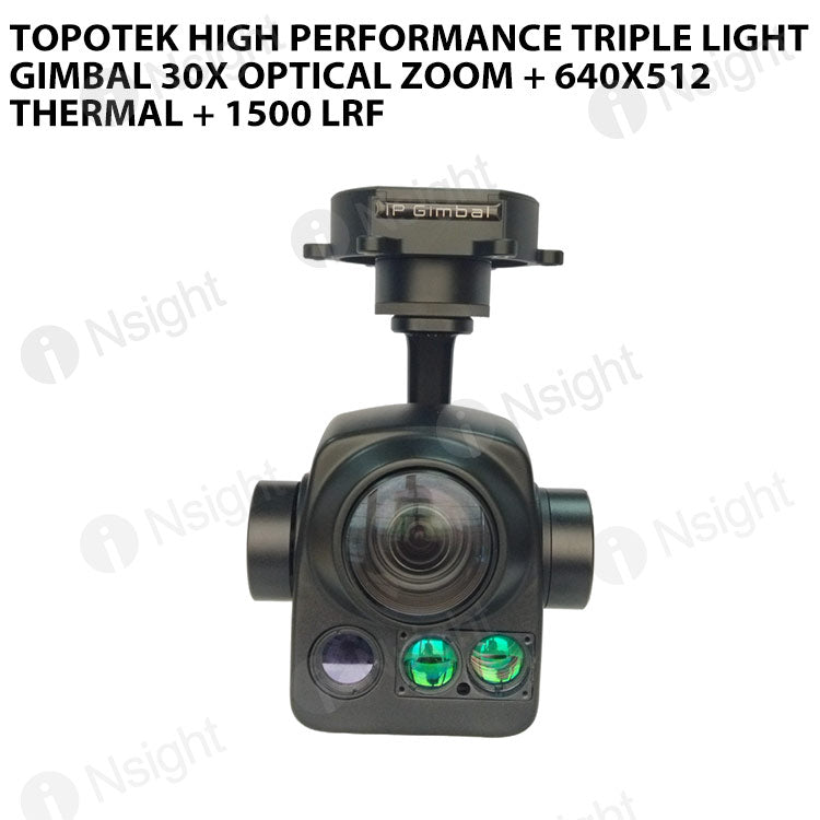 Topotek TH30G6L15 High Performance Triple Light Gimbal 30X Optical Zoom + 640x512 Thermal + 1500 LRF