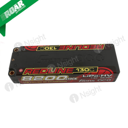 Gens Ace 8200mAh 2S 7.6V 130C HardCase HV Redline Series Lipo Battery