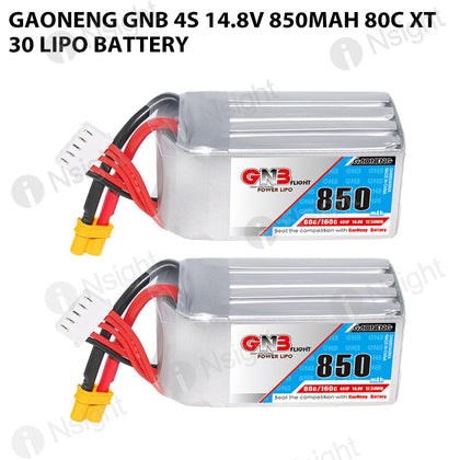 GAONENG GNB 4S 14.8V 850mAh 80C XT30 LiPo Battery