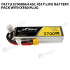 Tattu 3700mAh 4s 45C Lipo Battery Pack With XT60 Plug