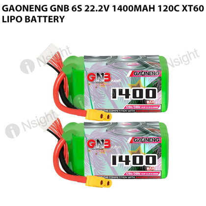 GAONENG GNB 6S 22.2V 1400mAh 120C XT60 LiPo Battery