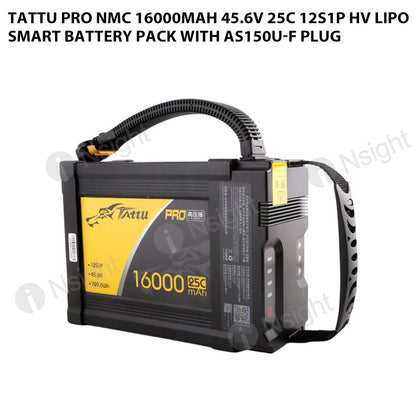 Tattu Pro NMC 16000mAh 45.6V 25C 12S1P HV Lipo Smart Battery Pack With AS150U-F Plug