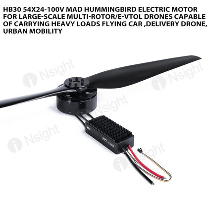 HB30 54X24-100V MAD Hummingbird electric motor for large-scale multi-rotor/e-VTOL drones capable of carrying heavy loads flying car ,delivery drone,urban mobility