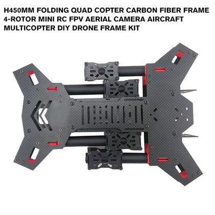 H450mm Folding Quad copter carbon fiber frame 4-rotor mini RC FPV Aerial camera aircraft multicopter DIY Drone Frame kit