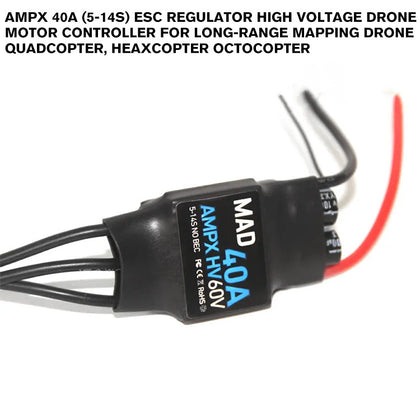 AMPX 40A (5-14S) ESC Regulator High Voltage Drone Motor Controller For Long-Range Mapping Drone Quadcopter, Heaxcopter Octocopter