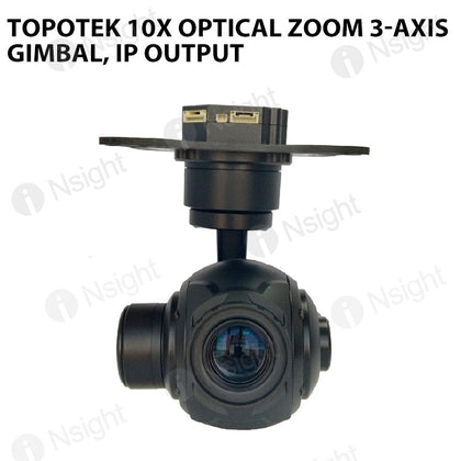 Topotek TGIP10A 10x Optical Zoom 3-Axis gimbal, IP output