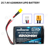 2S 7.4V 6200mAh Lipo Battery