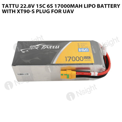 Tattu 22.8V 15C 6S 17000mAh LiPo Battery With XT90-S Plug For UAV