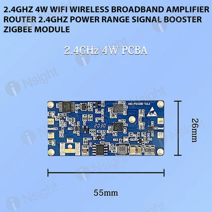 2.4GHz 4W Wifi Wireless Broadband Amplifier Router 2.4Ghz Power Range Signal Booster ZigBee Module
