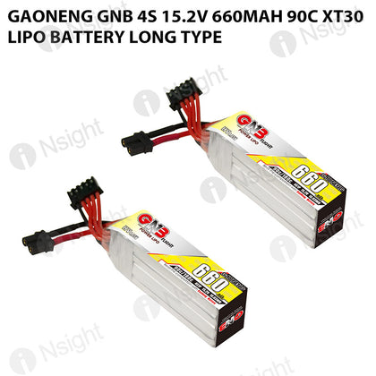 GAONENG GNB 4S 15.2V 660mAh 90C XT30 LiPo Battery Long Type