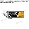 Tattu 14.8V 25C 4S 10000mAh Lipo Battery Pack Without Plug
