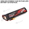 Gens Ace 6750mAh 4S 60C 14.8V Lipo Battery 12# XT60 Plug