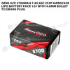 Gens Ace 5700mAh 7.4V 60C 2S3P HardCase Lipo Battery Pack 12# With 4.0mm Bullet To Deans Plug
