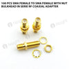 100 pcs SMA female to SMA female with nut bulkhead in serie RF coaxial adapter