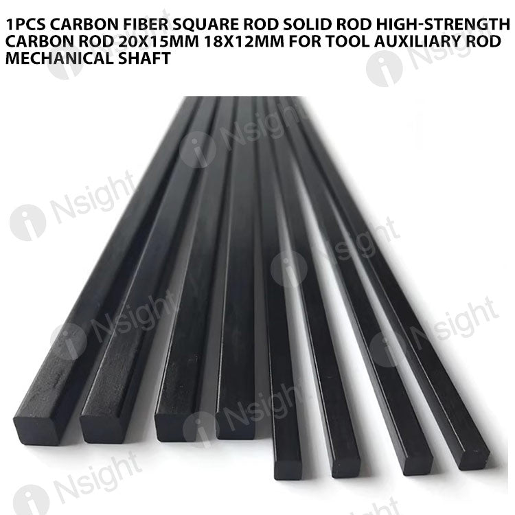 Square Handle Rod 1pcs Carbon fiber Square Rod Solid Rod High-Strength Carbon Rod 20x15m ...