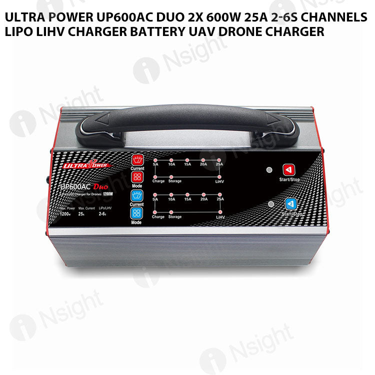 Ultra Power UP600AC DUO 2X 600W 25A 2-6S channels LiPo LiHV charger Battery UAV Drone Charger