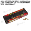 Gens Ace 5000mAh 2S 7.4V 130C HardCase 56# Redline Series Lipo Battery With 5.0mm Bullet