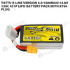 Tattu 1400mAh 4S 130C 14.8V R-Line Version 4.0 Lipo Battery Pack With XT60 Plug