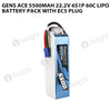 Gens Ace 5500mAh 22.2V 6S1P 60C Lipo Battery Pack With EC5 Plug